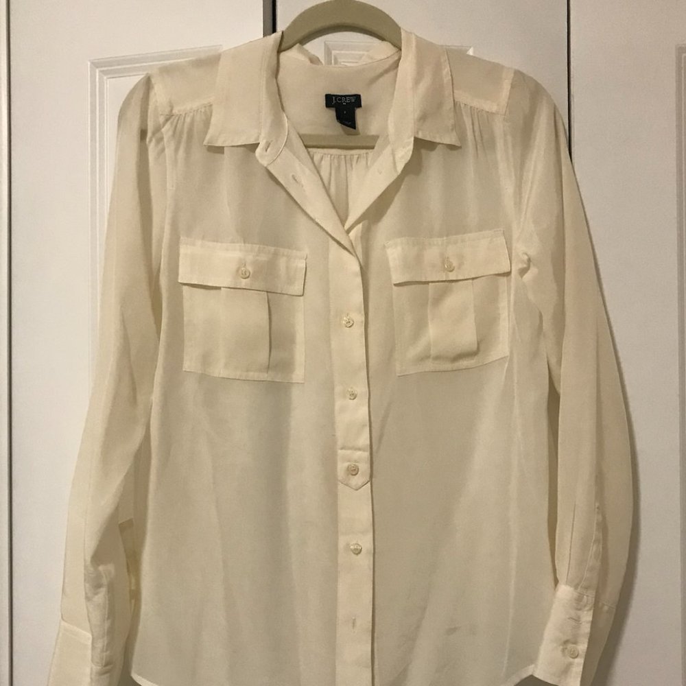 J.Crew Silk Pocket Blouse